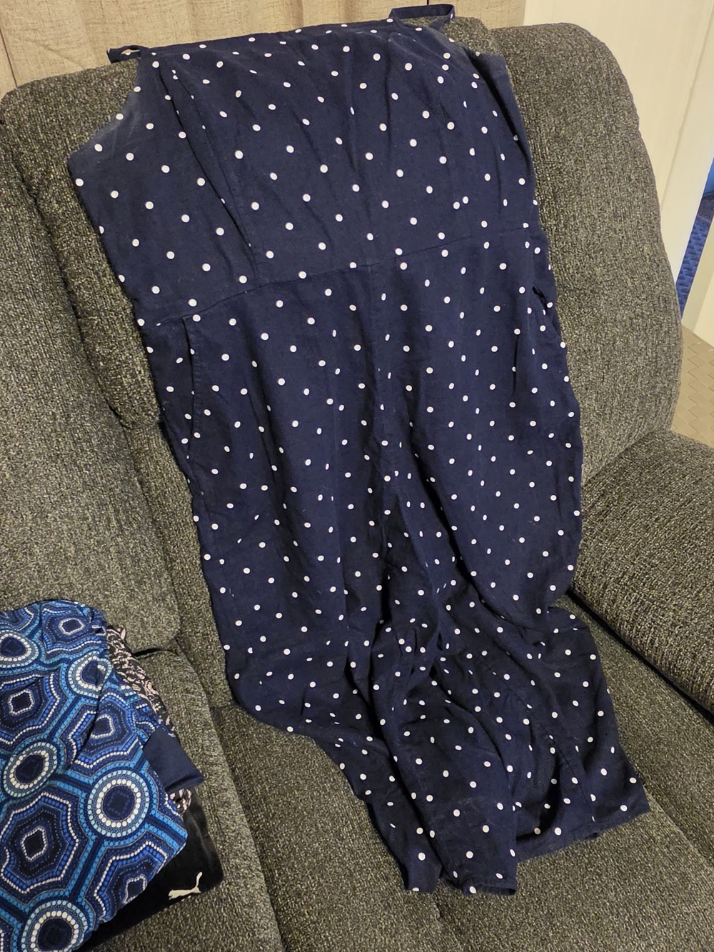Old Navy Navy Polka Dot Jumpsuit